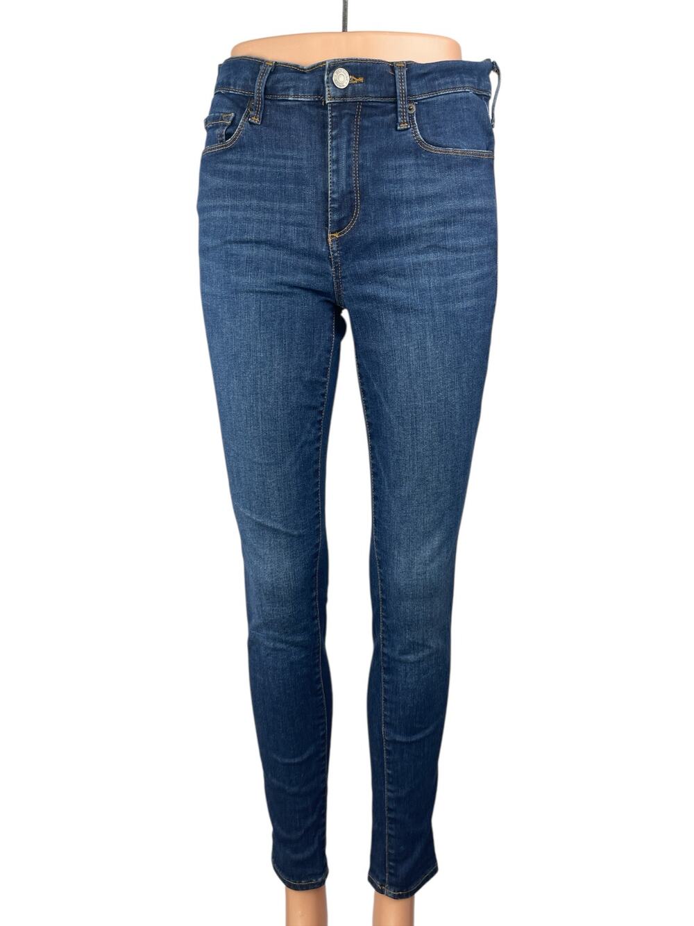 GAP 1969 True Skinny Women's Blue Mid Rise Slim Fit Denim Jeans Pants Size 28